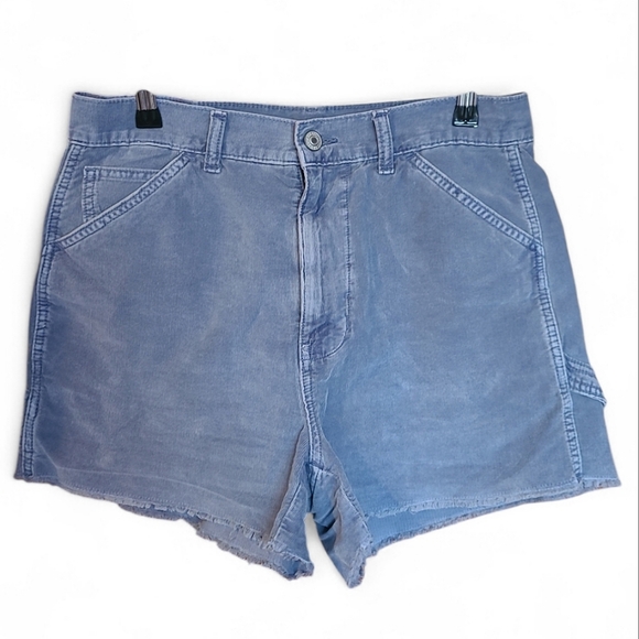 American Eagle Outfitters Pants - Women's AE Highest Rise 90's Boyfriend Shorts Corduroy Carpenter Size 8 Blue